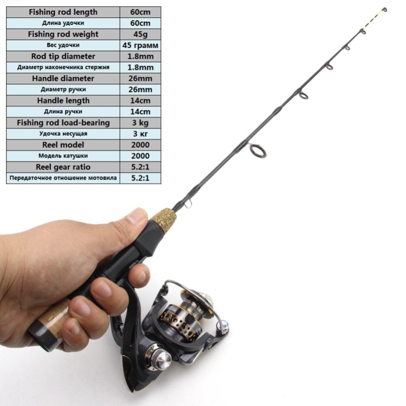 60 سنتيمتر 2 نصائح قضيب بكرة ا - مراجعة Ice Fishing Reel وسعره