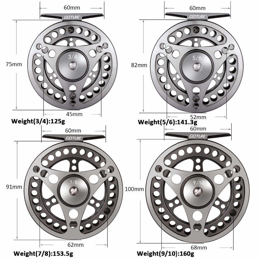 Goture يطير الصيد بكرة 3/4 5/6 - مراجعة Reel Spare Spool وسعره