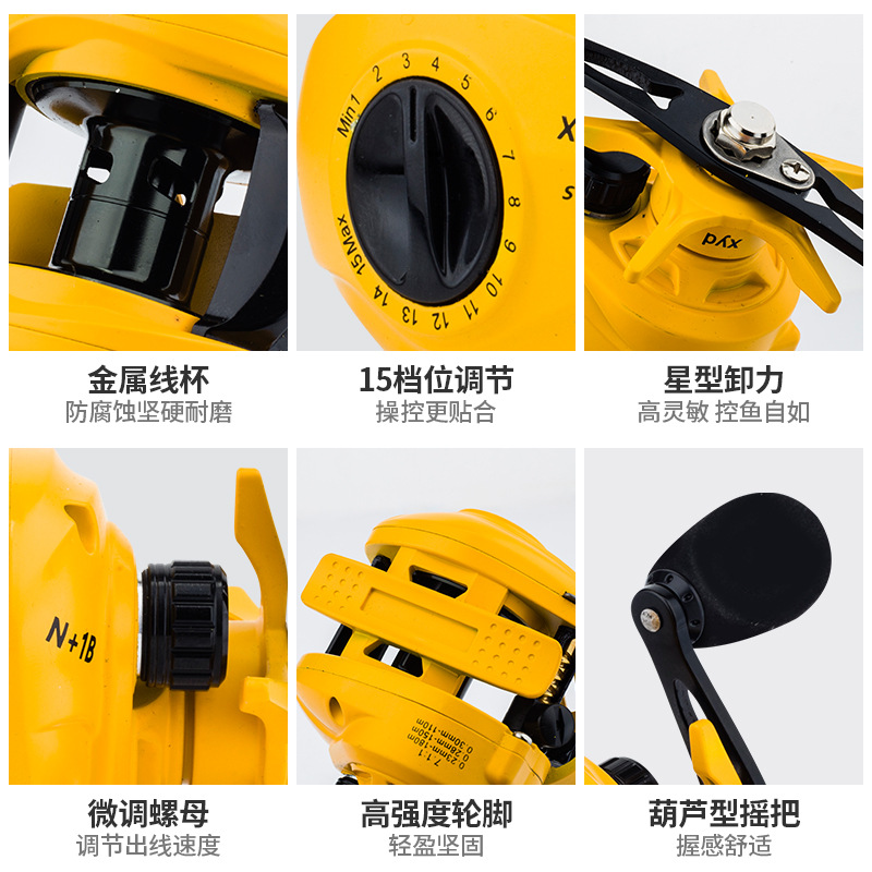 بكرة صيد صفراء N+1 Bb مع إنذار - مراجعة Ice Fishing Reel وسعره