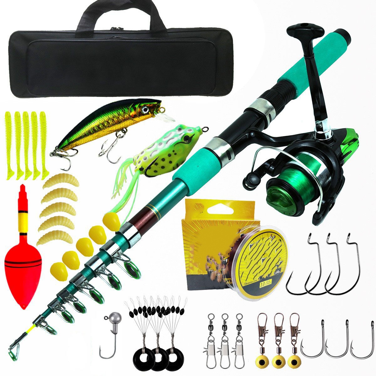 طقم صيد سمك الشبوط المتكامل: ص - مراجعة Spinning Reel وسعره